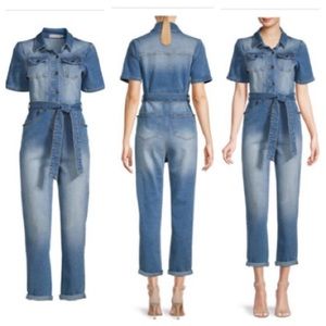 Avec Les Filles Blue Denim Jumpsuit